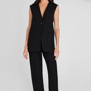 Club Monaco Sleek Black Tailored Sleeveless Vest